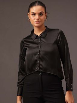STREET 9 - Black Satin Shirt