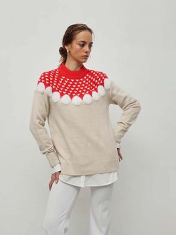 STREET 9 - Women Beige Acrylic Sweater