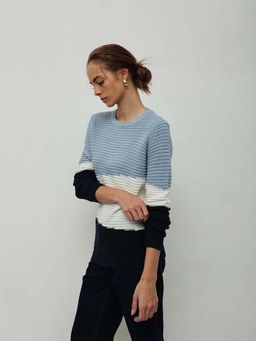 STREET 9 - Women Multi-Color Colorblock Acrylic Sweater