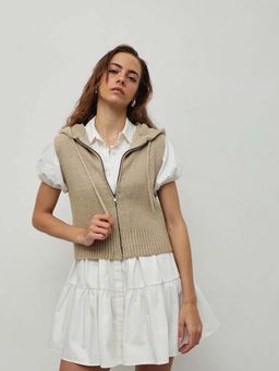 STREET 9 - Women Beige Acrylic Cardigan