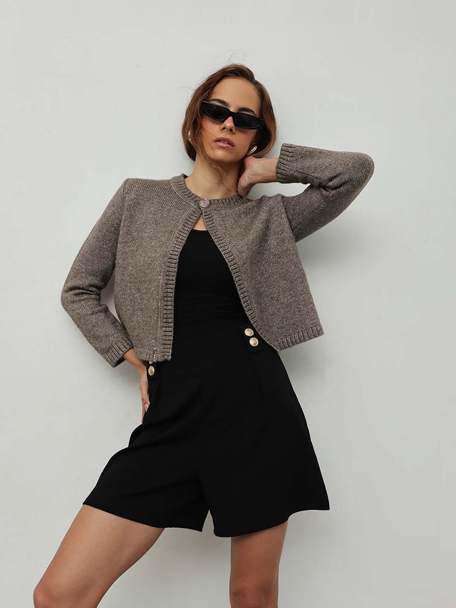 street 9 Women Brown Acrylic Cardigan-picture-13