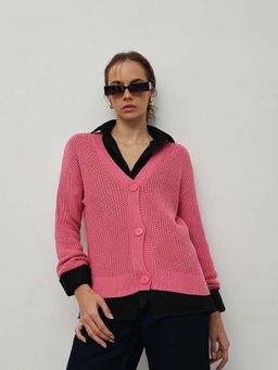 STREET 9 - Women Pink Acrylic Cardigan