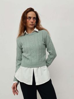 STREET 9 - Green Acrylic sweater