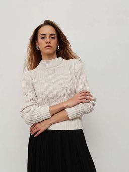 STREET 9 - Women White Acrylic sweater