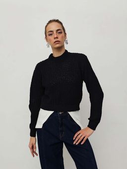 STREET 9 - Women Black Acrylic sweater