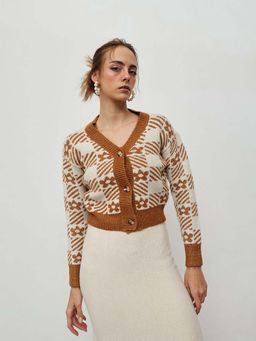 STREET 9 - Women Brown Acrylic Cardigan