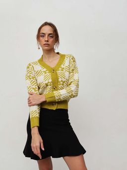 STREET 9 - Women Green Acrylic Cardigan