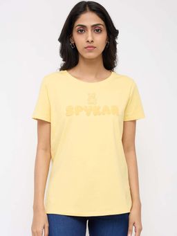 Spykar - Women Yellow Graphic Regular Fit T-Shirt