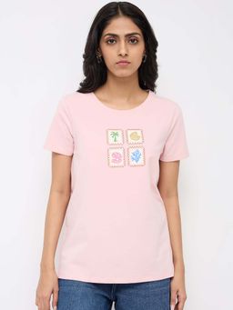 Spykar - Women Pink Graphic Regular Fit T-Shirt