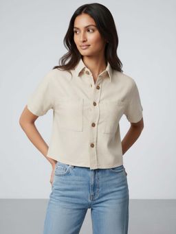 Spykar - Women White Solid Slim Fit Shirt