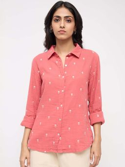 Spykar - Women Pink Floral Regular Fit Shirt