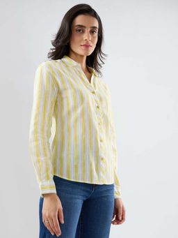 Spykar - Women Yellow Solid Regular Fit Shirt