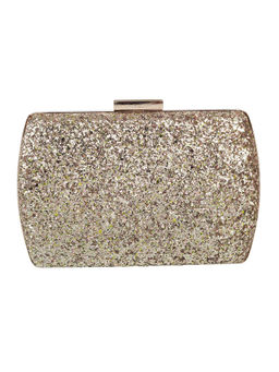 Mochi - Gold Mirror Work Faux Leather Clutch