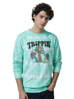The Souled Store - Tss Originals Trippin' Green Color Printed Sweatshirts