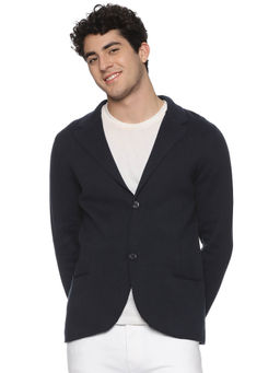 MELVIN JONES - Navy Blue Knitted Blazer