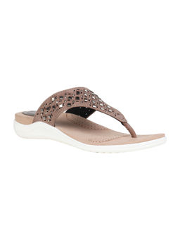 Catwalk - Taupe Embellished Flipflops