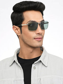 Vincent Chase - Green Rectangle Polarized & UV Protected Unisex Sunglasses