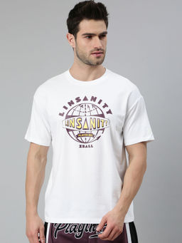 Xtep - White Printed Loose Fit Basketball Series T-Shirt
