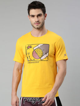 Xtep - Yellow Printed Regular Fit Basketball T-Shirt