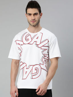 Xtep - White Printed Loose Fit Xena T-Shirt