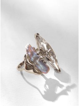 Outhouse - Junoesque Shroomhead Double Ring In Silver