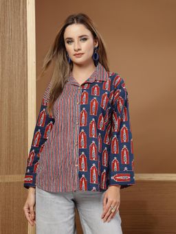 Stylum - Indigo Printed Full Sleeves Casual Shirt
