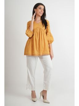 Zolo Label - Mustard Alia Cut Top