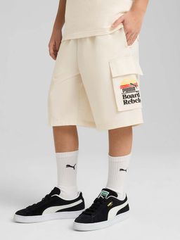 Puma - Cream Mid 90S Youth Relaxed Fit Cargo Chino Shorts