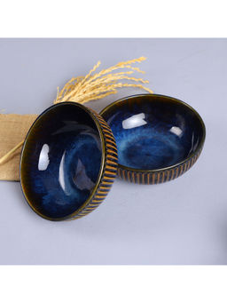 Amalfiee Ceramics - Exclusive Mehran Big Bowl Set With Golden Rimmed Edges Of 2Pcs (8" & 7")