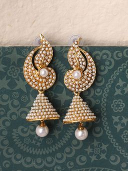 Anika's Creations - Anika's Creation Sparkling Cz Stone Studded Designer Chandbali-Women And Girls