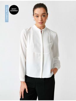 Koton - Off White Long Sleeve Shirt With Collar Neck