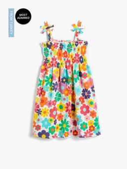Koton - Girls Orange Printed Dress