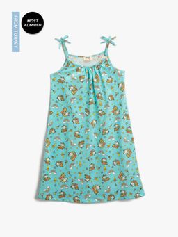 Koton - Girls Green Printed Dress