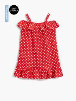 Koton - Girls Red Printed Dress