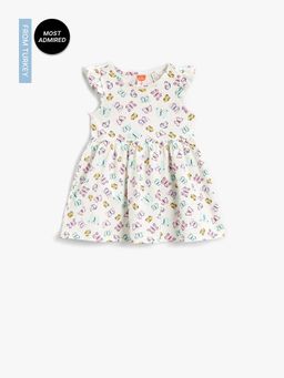 Koton - Girls Ecru-printed Dress