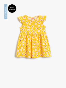 Koton - Girls Yellow Printed Dress