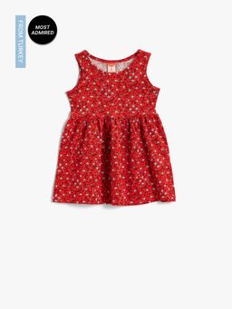 Koton - Girls Red Printed Dress