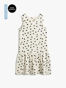 Koton - Girls White-printed Dress