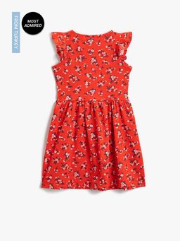 Koton - Girls Red Printed Dress