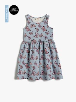 Koton - Girls Blue-printed Dress