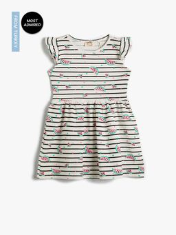 Koton - Girls White Stripes Dress