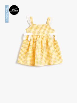 Koton - Girls Yellow Plaid Dress