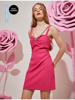 Koton - Womens Pink Normal Mini Dress