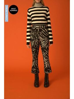 Koton - Womens Black Printed Boxy Pants