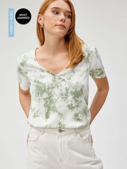Koton - Women Green Tie & Dye Comfortable T-shirt