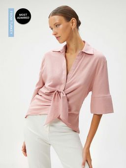 Koton - Women Pink Solid Plain Normal Shirt