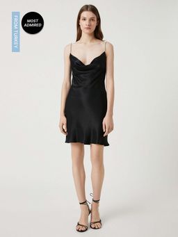 Koton - Women Black Solid Plain Normal Dress