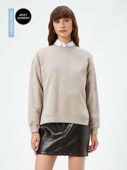 Koton - Beige Casual Everyday Sweatshirt For Women