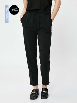 Koton - Tie Waist Trousers Ribbed Ankle Leg