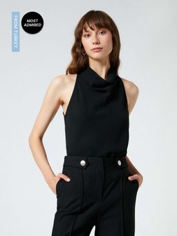Koton - Drape Collar Blouse Sleeveless Flowy
